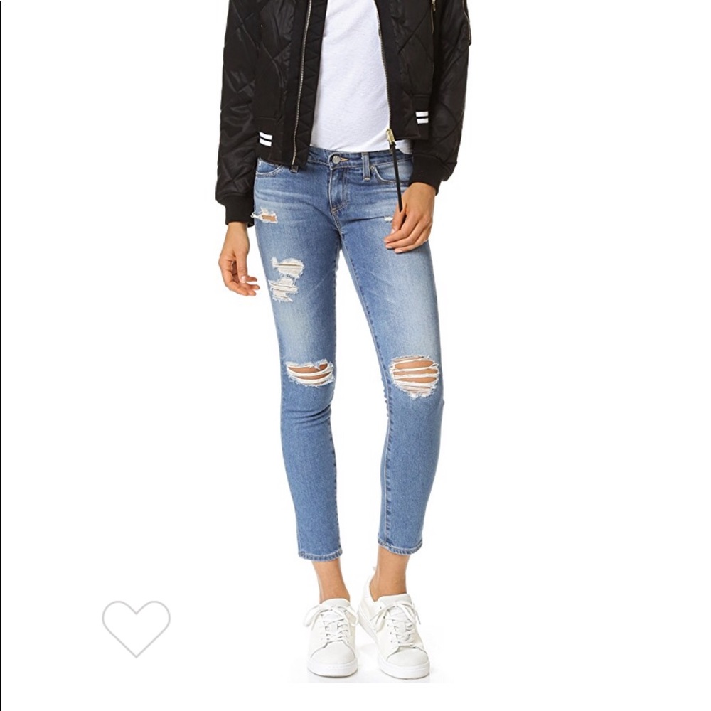 AG Distressed Stilt Cigarette Jeans